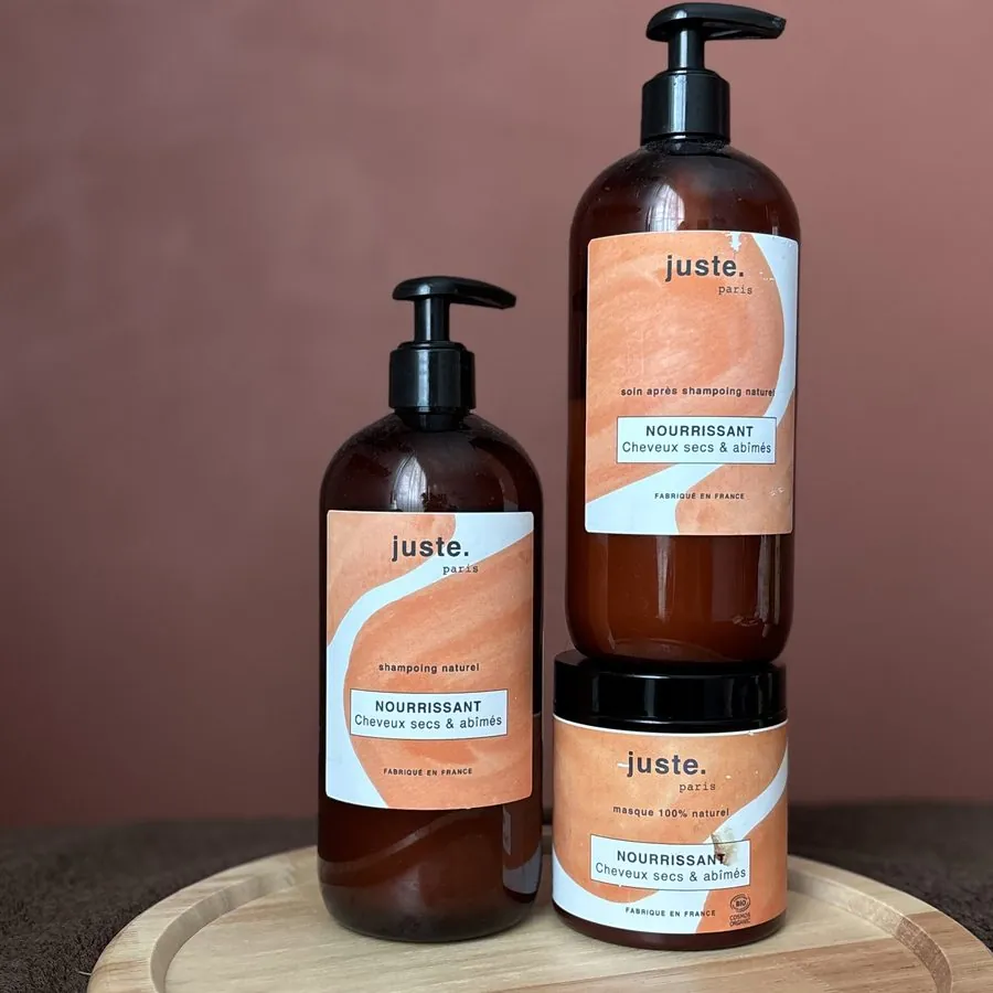 Shampoing, soin et masque nourrissants pour cheveux secs et abîmés
